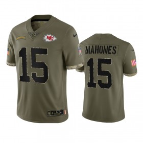 Tröjor Kansas City Chiefs Patrick Mahomes 15 Olive 2022 Salute To Service - Män